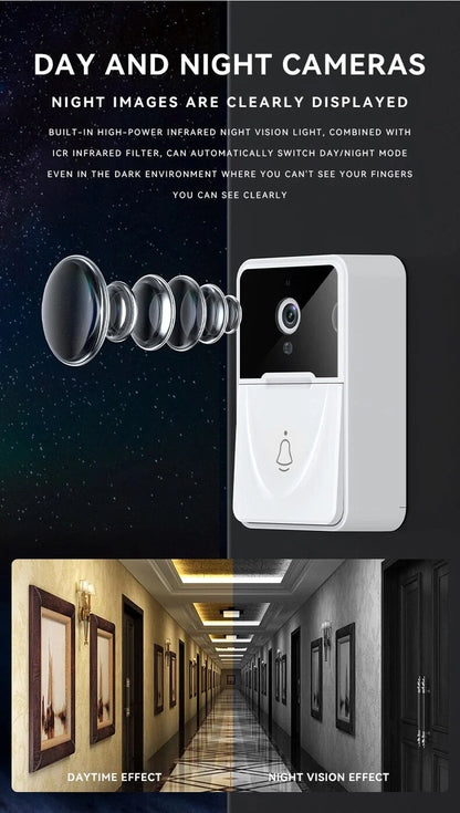 Wireless Security Wifi Smart Doorbell Intercom Video Camera Bell Chime Door Ring