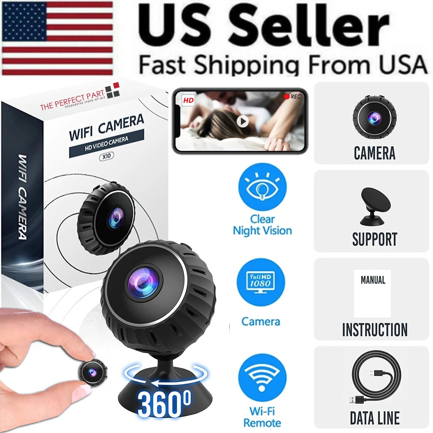 Mini Hidden Spy Nanny Camera Wireless Nanny Cam Wifi Home Security HD 1080P DVR