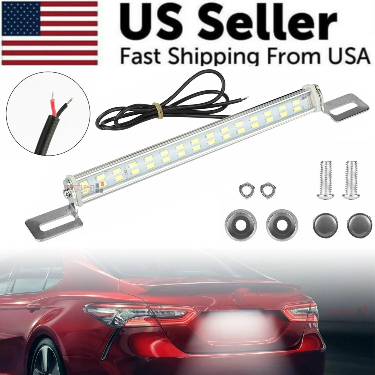 Universal License Plate LED Back up Light for Car SUV Truck RV 6000K Super White