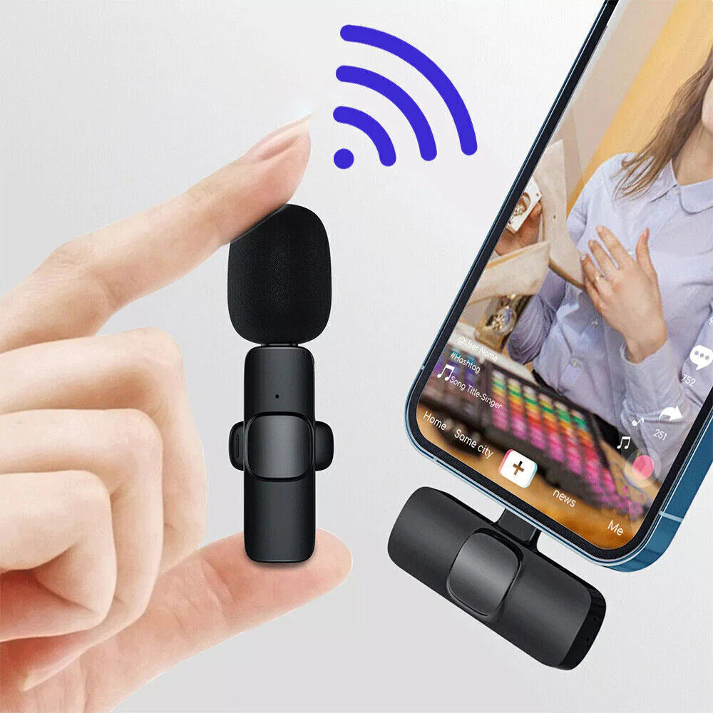 Lavalier Microphone Wireless Audio Video Recording Mini Mic for Android/Iphone