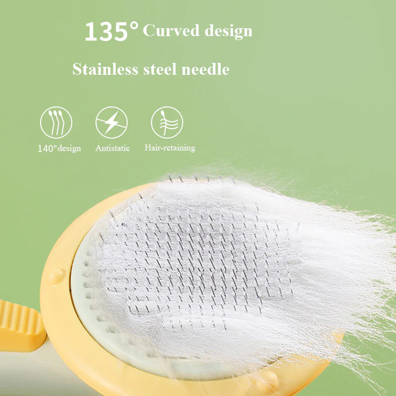 New Pet Cat Brush Hot Selling Hand-Held Steel Wire Self-Cleaning Comb Looper for Hair Removal